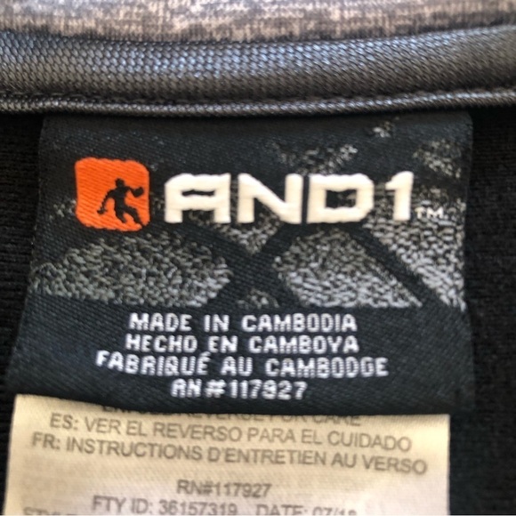 AND1/ Mens / Sleet Heather Gray/ black track jacket / Size M - Picture 7 of 8